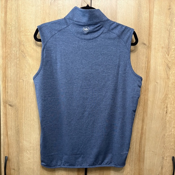 NWT Peter Millar Crown Navy Crafted Stealth Performance 1/4 Zip Blue Vest Small - Picture 8 of 11